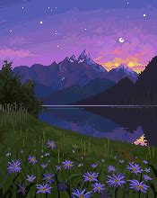 violet mountains @ PixelJoint.com