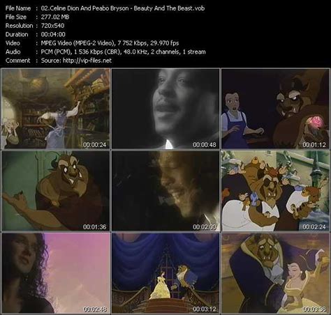 Celine Dion And Peabo Bryson - Beauty And The Beast - Download HQ music Video VOB of Celine Dion ...