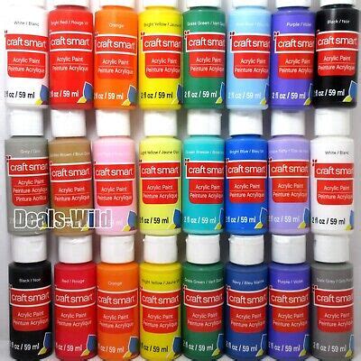 CraftSmart Acrylic Paint Matte Craft Smart 2oz - Many Colors - Buy 4 ...