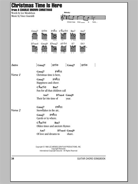 Christmas Time Is Here by Vince Guaraldi - Guitar Chords/Lyrics ...