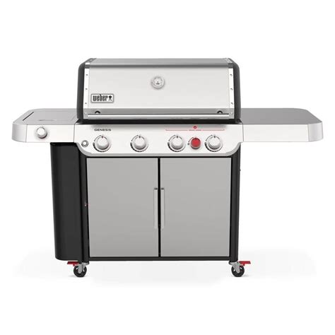 Weber Genesis S-435 4-Burner Propane Gas Grill in Stainless Steel with ...