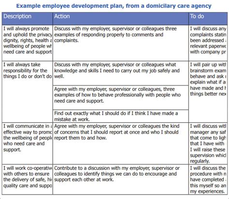 Template For Employee Development Plan