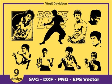 Bruce Lee SVG Bundle Cricut, EPS DXF PNG