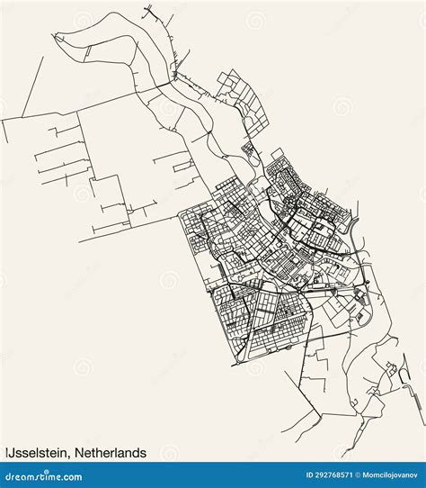 Street Roads Map of IJSSELSTEIN, NETHERLANDS Stock Vector ...