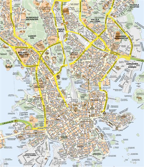 Helsinki Map - Detailed City and Metro Maps of Helsinki for Download | OrangeSmile.com