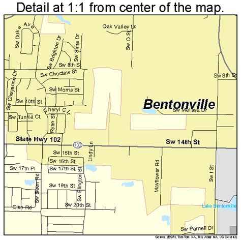 Bentonville Arkansas Street Map 0505320