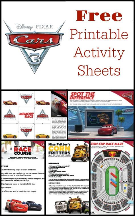 Free Cars 3 Activity Sheets for Kids - Build your own race course and more!