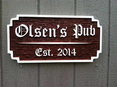 Personalized Old English Bar / Pub Sign - Custom Carved Cedar Wood Sig – The Carving Company