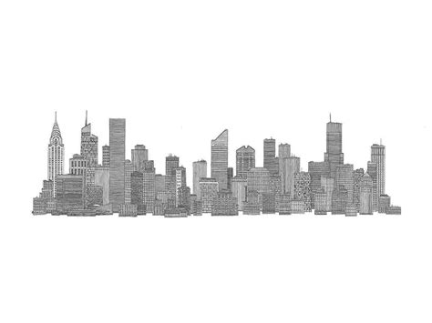 New York Skyline Pencil Drawing at PaintingValley.com | Explore collection of New York Skyline ...