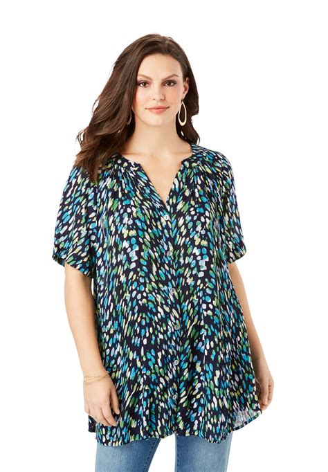 Roaman's - Roaman's Women's Plus Size Angelina Tunic - Walmart.com ...