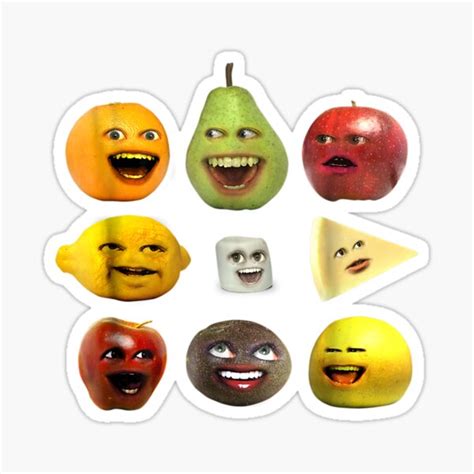 "Annoying Orange and Characters" Sticker for Sale by JohnJamessha | Redbubble