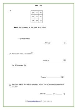 Powers and Roots - non-calculator by MathsNote | TPT