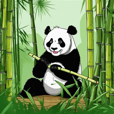 Premium AI Image | Panda eating bamboo