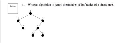 Solved 5. Write an algorithm to return the number of leaf | Chegg.com