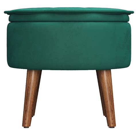 Living and Home Round Velvet Storage Ottoman | Wilko