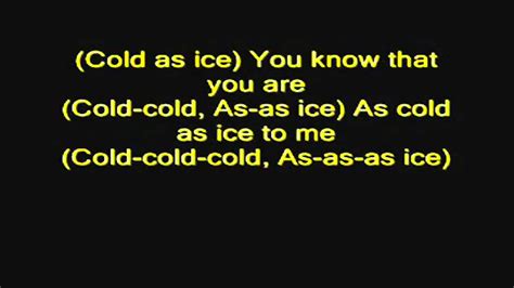 Foreigner Cold as Ice with lyrics Chords - Chordify