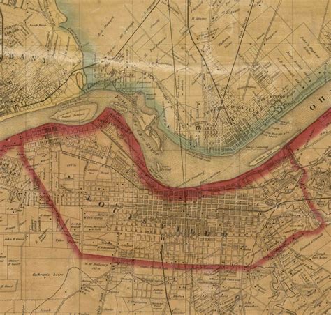 Jefferson County Kentucky 1858 Louisville Old Wall Map | Etsy