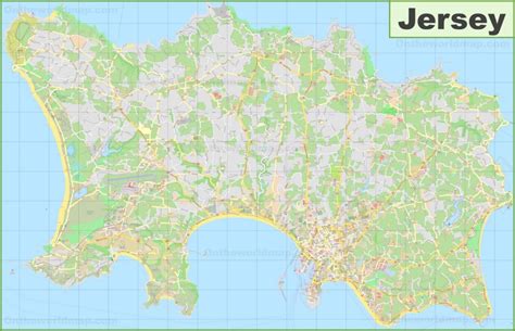 Large detailed map of Jersey - Ontheworldmap.com