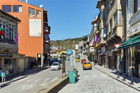 VELIKO TARNOVO, BULGARIA - APRIL 11, 2017: Houses in Old Town of City of Veliko Tarnovo ...