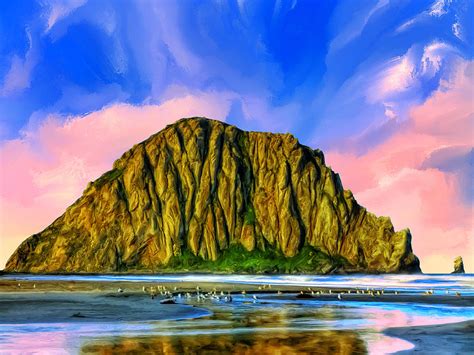 Morro Rock Sunset Painting by Dominic Piperata