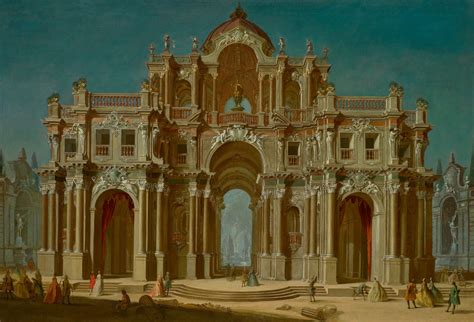 VENETIAN SCHOOL, 18TH CENTURY | Architectural capriccio, with elegant figures promenading before ...