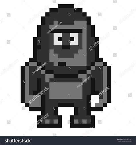 Pixel Art Gorilla Stock Vector (Royalty Free) 1382987138 | Shutterstock