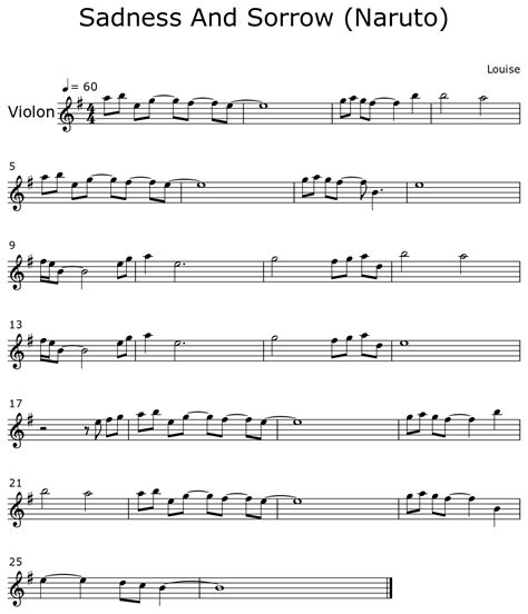 Sadness And Sorrow (Naruto) - Sheet music for Violin