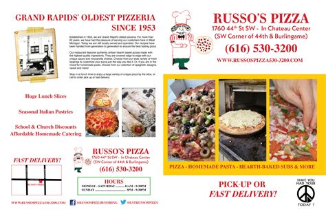 Menu | Russo's Pizza Russo's Pizza