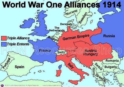 Alliances are part of the 4 MAIN causes. This map illustrates the two main alliances, the Triple ...