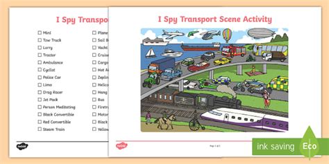 Transport I Spy Scene Activity (teacher made) - Twinkl