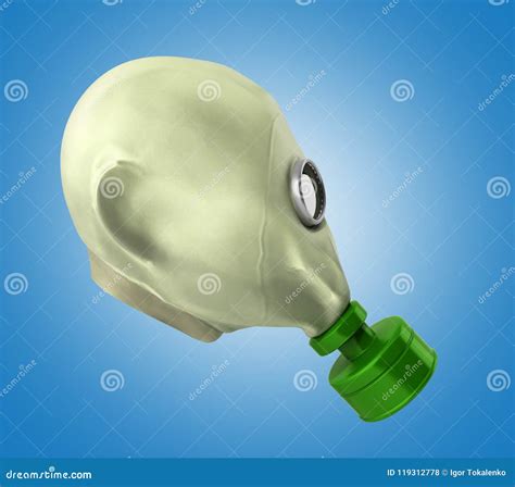 Old Vintage Gas Mask 3d Render on a Blue Background Stock Illustration ...