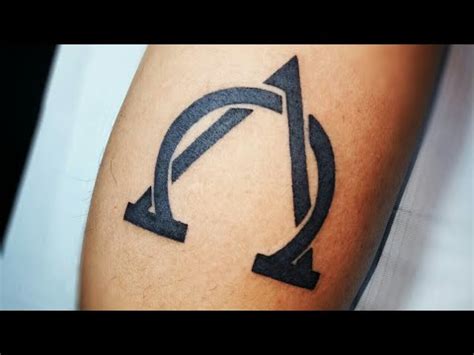 ALPHA OMEGA SYMBOL DESIGN PERMANENT TATTOO - YouTube