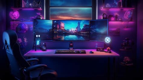 Premium AI Image | PC Desk Setup