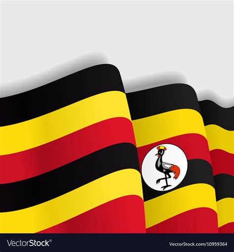 Ugandan waving flag Royalty Free Vector Image - VectorStock
