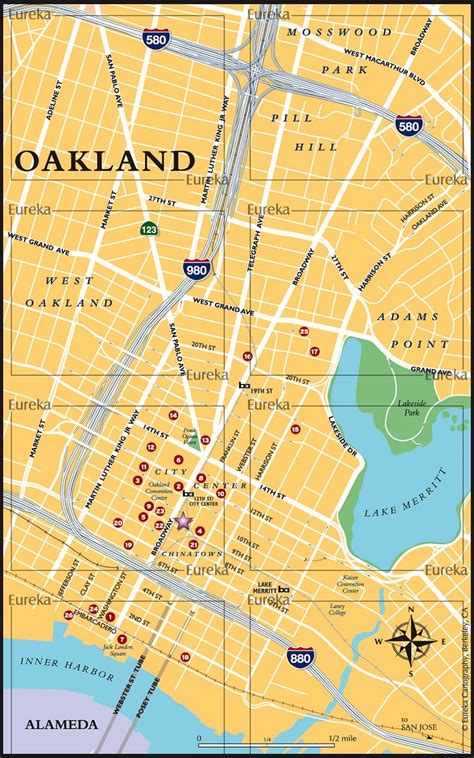 Hotel map - downtown Oakland © Eureka Cartography, Berkeley, CA | St ...