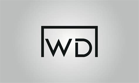 Letter WD logo design. WD logo with square shape in black colors vector ...