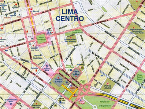 Lima Map Tourist Attractions - ToursMaps.com