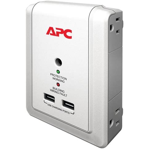 APC 4-Outlet Wall Surge Protector 1080 Joules with USB Charger Ports ...