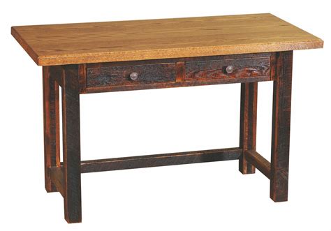 Barnwood 2 Drawers Traditional Top Writing Desk With Barnwood Legs from Fireside Lodge (B17401 ...