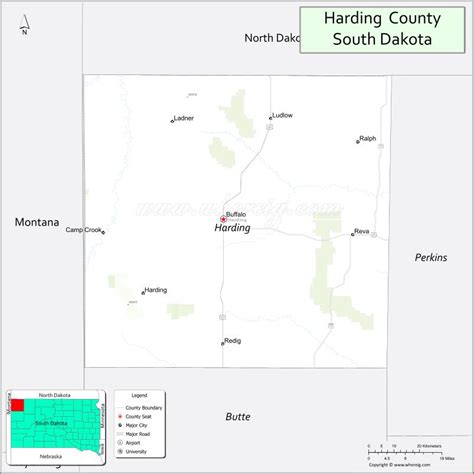 Map of Harding County, South Dakota - Where is Located, Cities ...