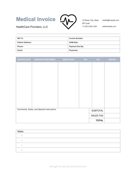 Free Medical Invoice Template | PDF | WORD | EXCEL