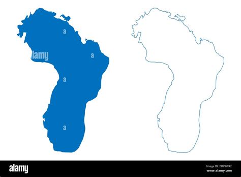 Lake Yojoa (Republic of Honduras, central america) map vector ...