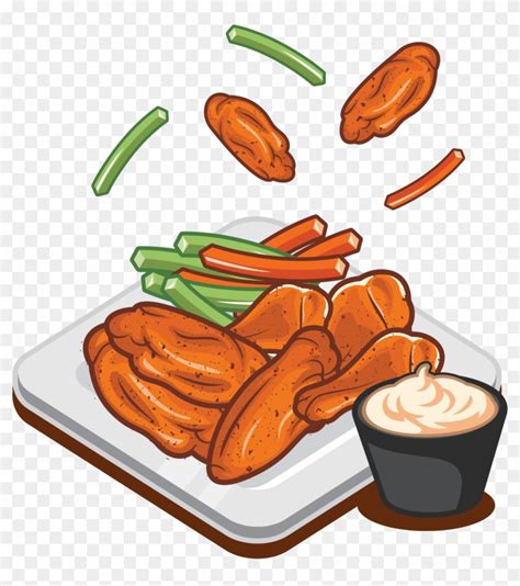 Buffalo Wing Sausage Fried Chicken Fast Food - Buffalo Wings Vector - Free Transparent PNG ...