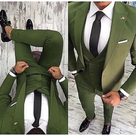 Aliexpress.com : Buy 2018 Latest Coat Pant Designs Green Men Suit Slim Fit 3 Piece Tuxedo Groom ...