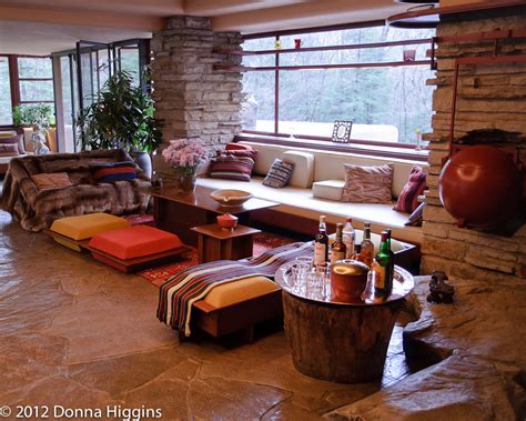 Fallingwater | The living room and dining area is one large … | Flickr