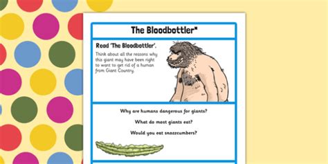 FREE! - The Bloodbottler Challenge Activity to Support Teaching on The BFG