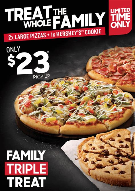 DEAL: Pizza Hut $23 Family Triple Treat (2 Large Pizzas & Hershey's Cookie) | frugal feeds