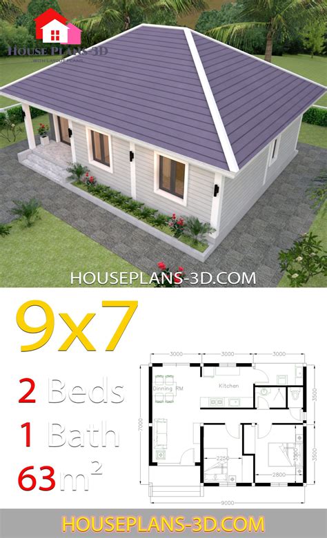 Simple Hip Roof / Simple House Plans 6x7 with 2 bedrooms Hip Roof in 2020 ... - Rick arnold ...