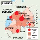 Rwanda population map. EPS Illustrator Map | Vector maps