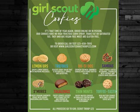 Girl Scout Cookie Flyer EDITABLE Event Flyer Poster | Etsy